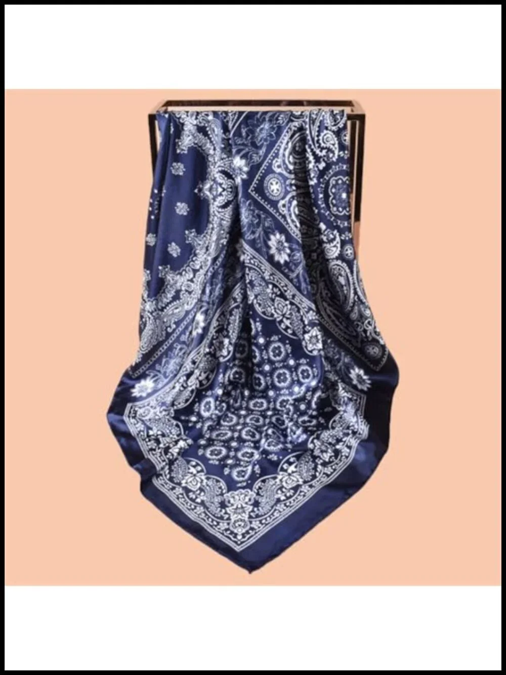 35x35 Satin Hair Scarf for Women - Silky Polyester Headwrap Bandana